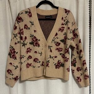 Philosophy Beige Floral Cardigan Sweater